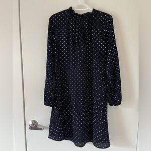 H&M Navy/White Polka Dot Swing Dress